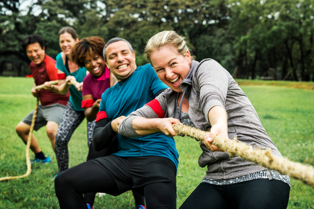 team building activities, tug of war